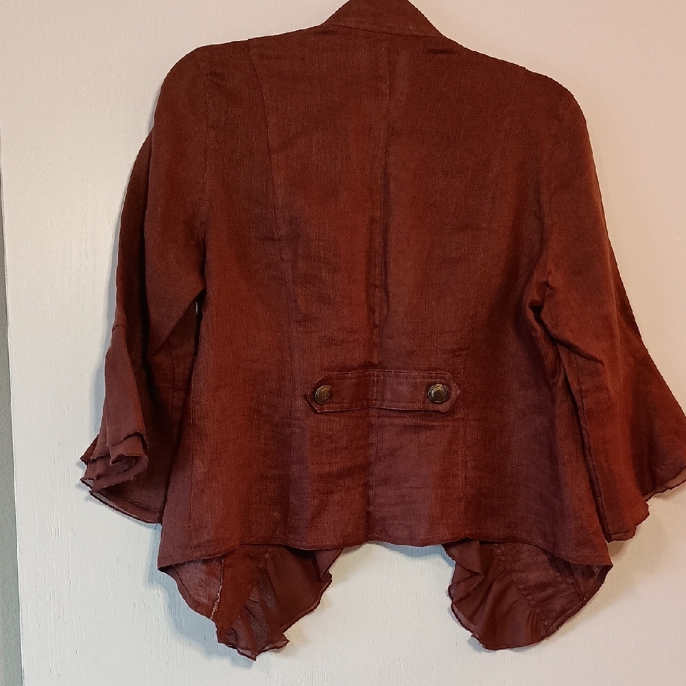 Multiples Rust Ruffled Blazer - Picture 5 of 7